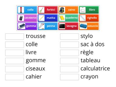 Francese Oggetti Scolastici Risorse Didattiche