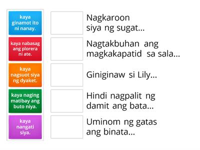 G5 Filipino Pagtukoy Sa Sanhi O Bunga Teaching Resources