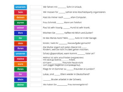 Possesivpronomen Unterrichtsmaterialien