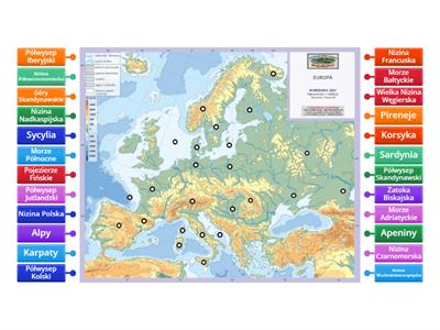 Mapa Fizyczna Europy Materia Y Dydaktyczne