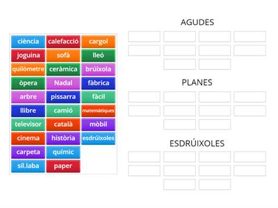 Paraules agudes planes i esdruixules Recursos didácticos