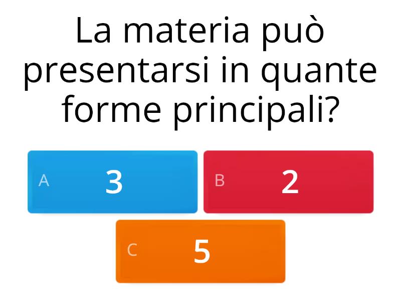 Stati Della Materia E Passaggi Di Stato Quiz