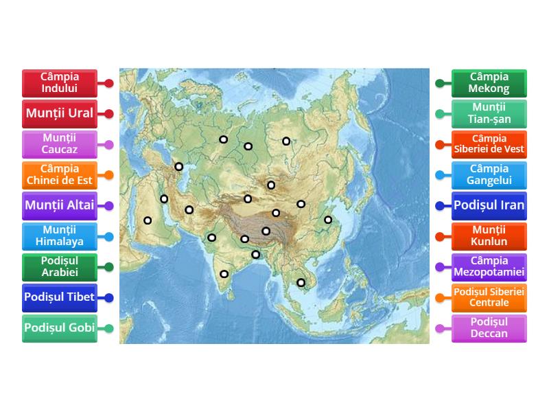 Asia Relief Labelled Diagram