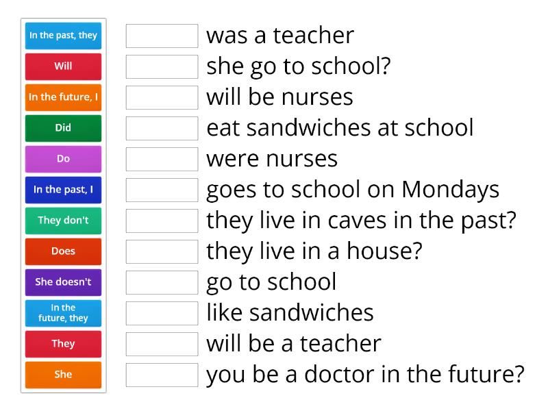 Mix Verb Tenses Une Las Parejas