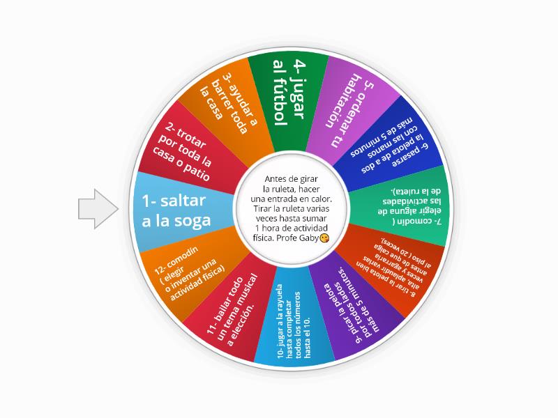 Ruleta De La Actividad F Sica Rueda Aleatoria