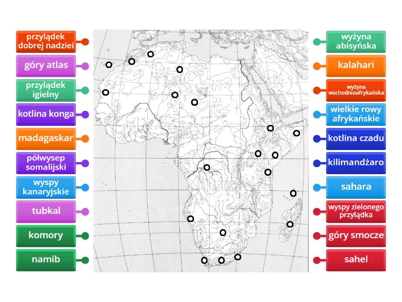 Mapa Fizyczna Afryki Labelled Diagram