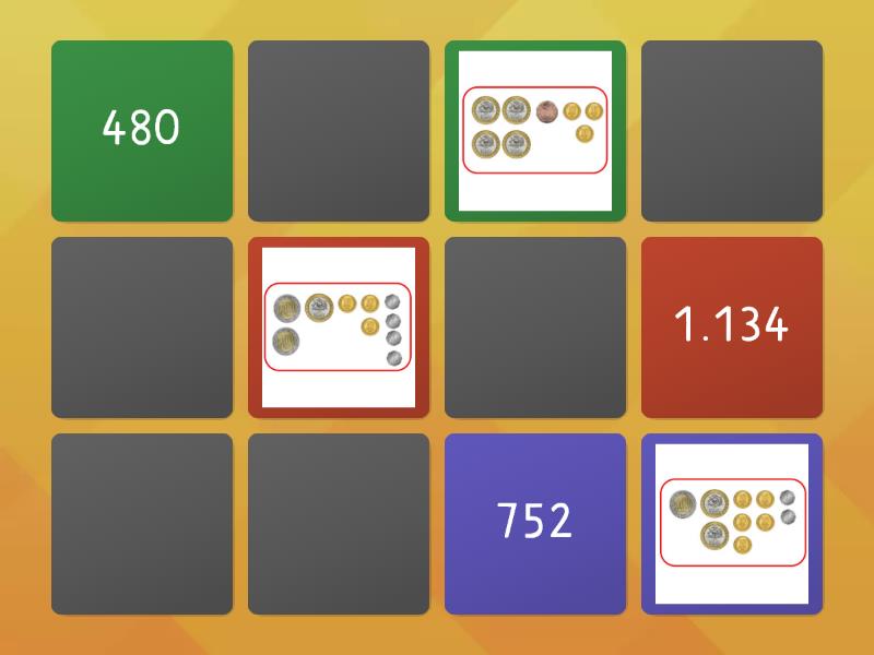 Sistema Monetario Memorice Matching Pairs