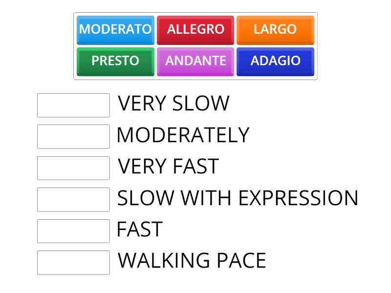 Tempo Markings Match Up