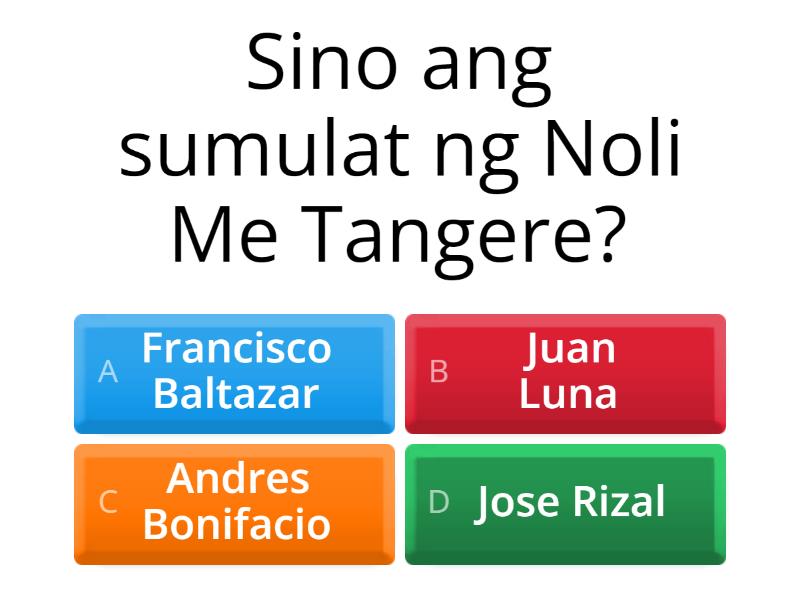 Pagsusulit Noli Me Tangere Quiz