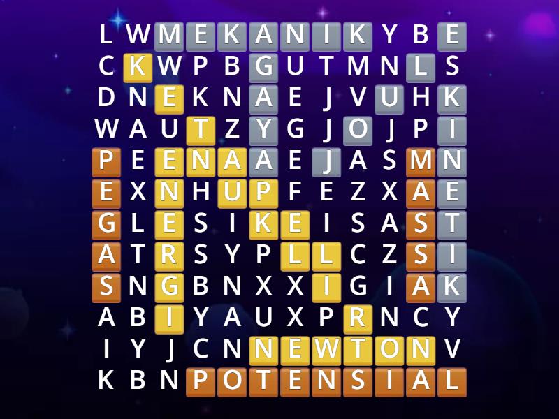 Cari Kata Yang Berhubungan Dengan Gaya Dan Gerak Wordsearch