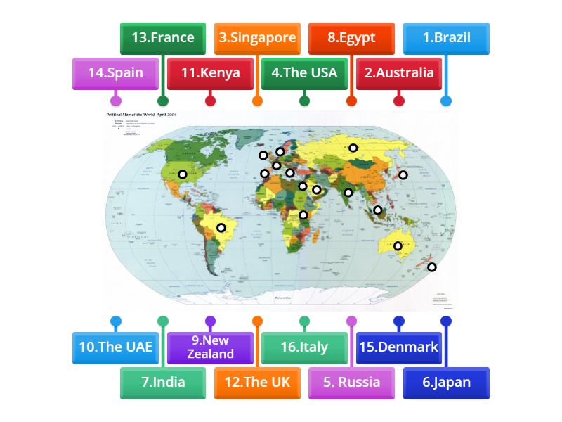 World Map Diagrama Con Etiquetas