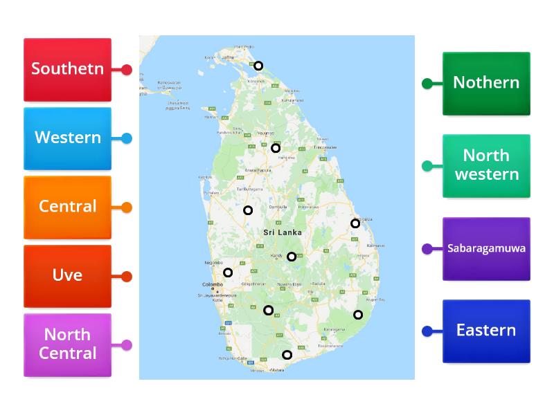 Provinces Of Sri Lanka Diagrama Con Etiquetas