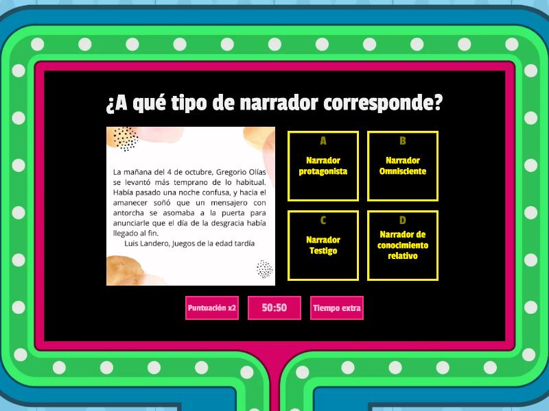 Textos Literarios Gameshow Quiz