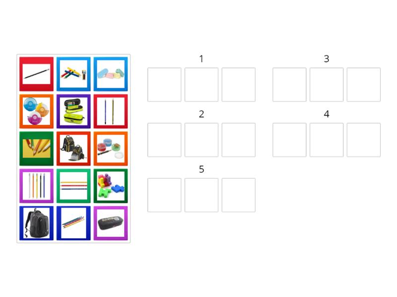 Numeri Oggetti Scolastici Group Sort