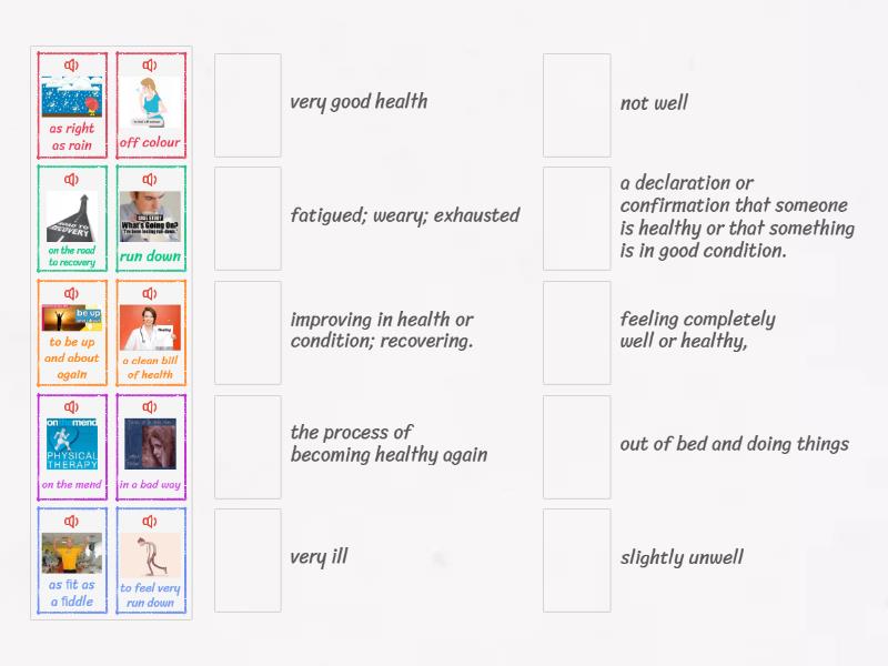 Health Related Idioms Match Up