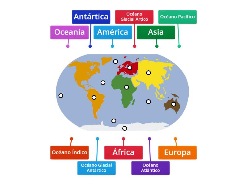 Continentes Y Oc Anos Labelled Diagram