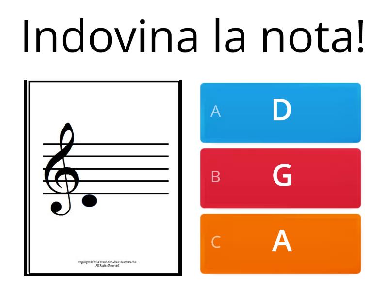 LE NOTE MUSICALI Sul PENTAGRAMMA In INGLESE Quiz