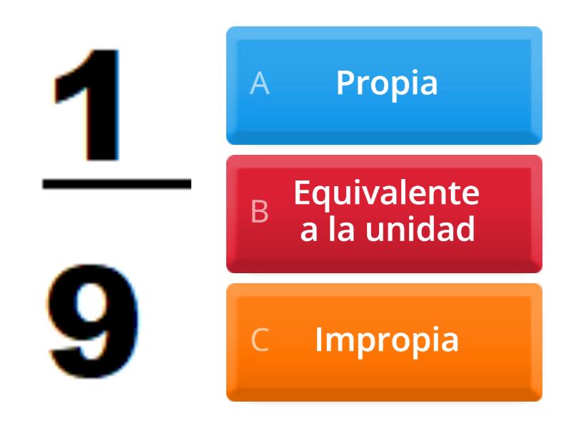 Tipos De Fracciones Propias E Impropias Ceip Alfonso Vi Cuestionario