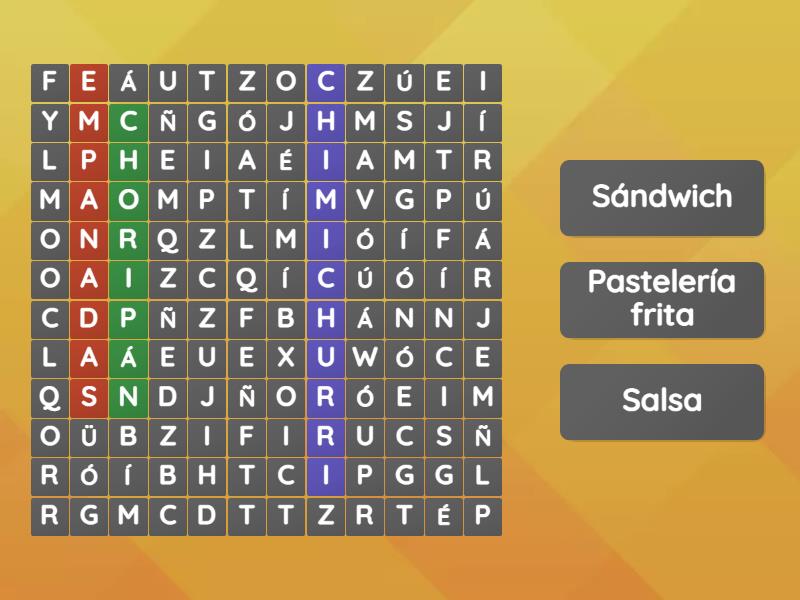 Comidas Tipicas Argentinas Wordsearch