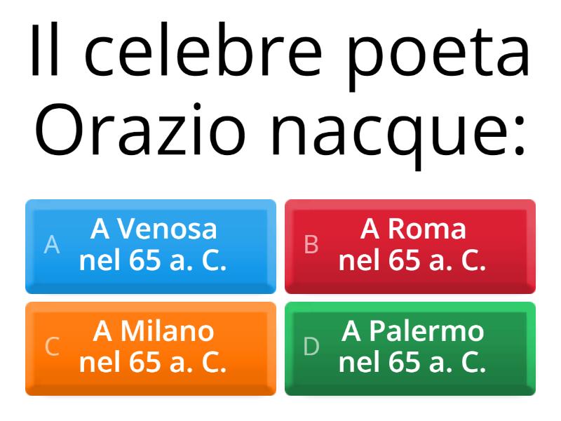 Quiz Letteratura Latina Orazio Vita E Opere Cuestionario