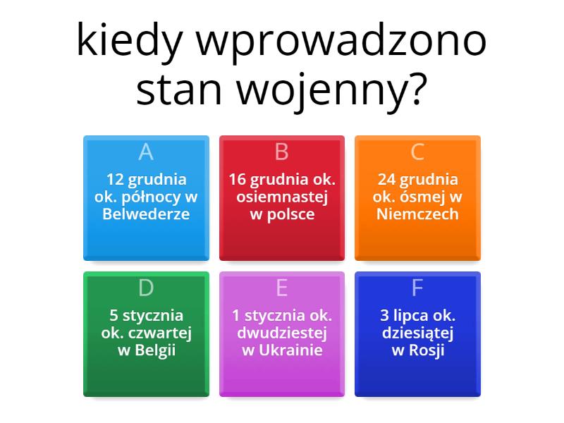 Stan Wojenny Quiz