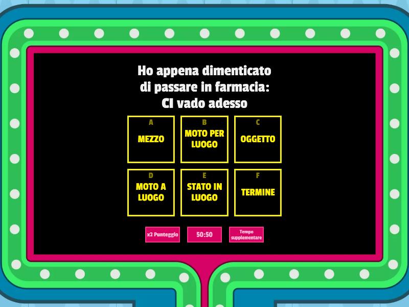 SPECIFICA IL COMPLEMENTO Gameshow Quiz