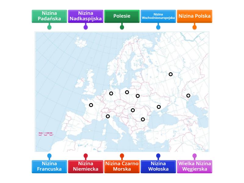 Niziny Europa Labelled Diagram