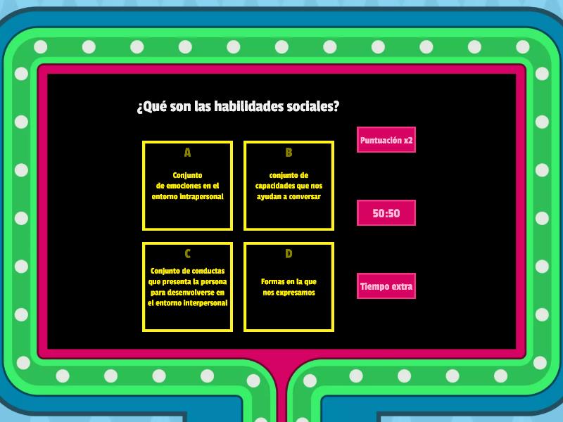 Habilidades Sociales Gameshow Quiz