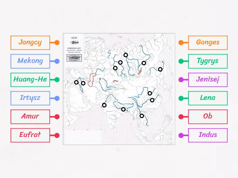 Rzeki Azji Rysunek Z Opisami