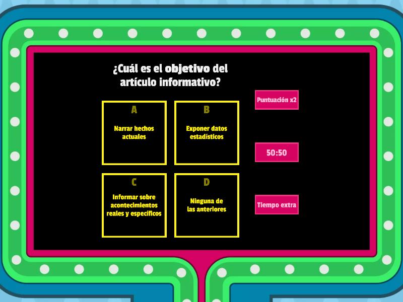 Articulo Informativo Gameshow Quiz