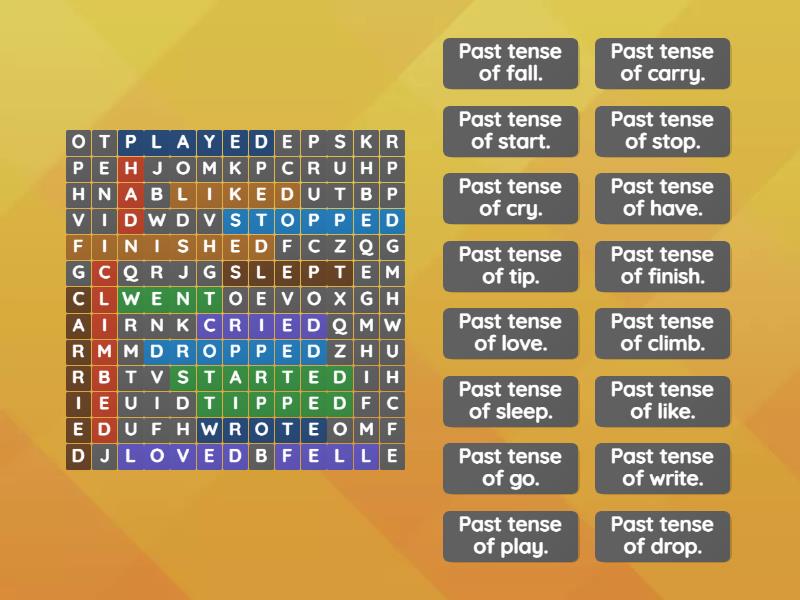 Simple Past Tense Verbs Fl Sopa De Letras