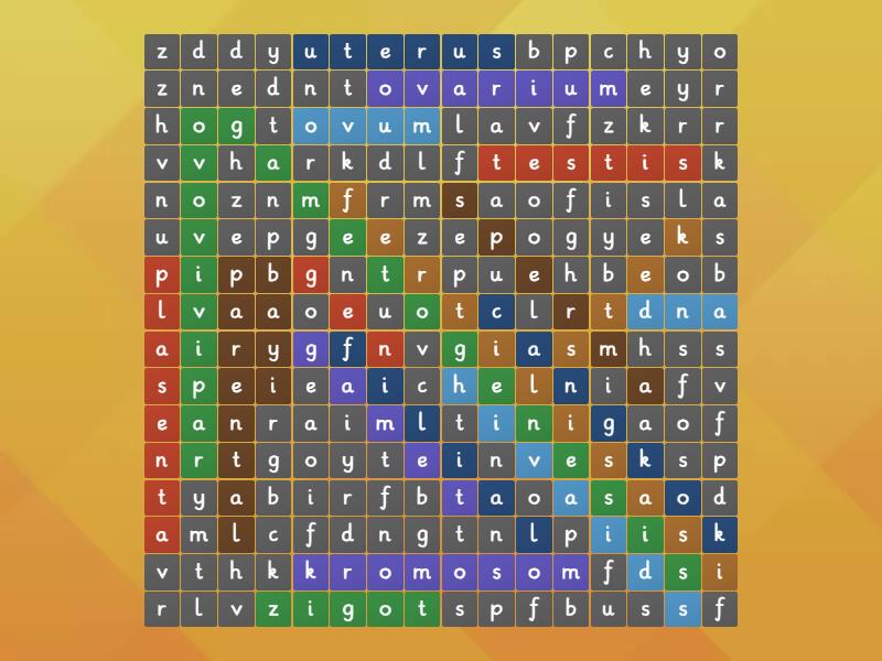 Reproduksi Dan Hereditas Wordsearch