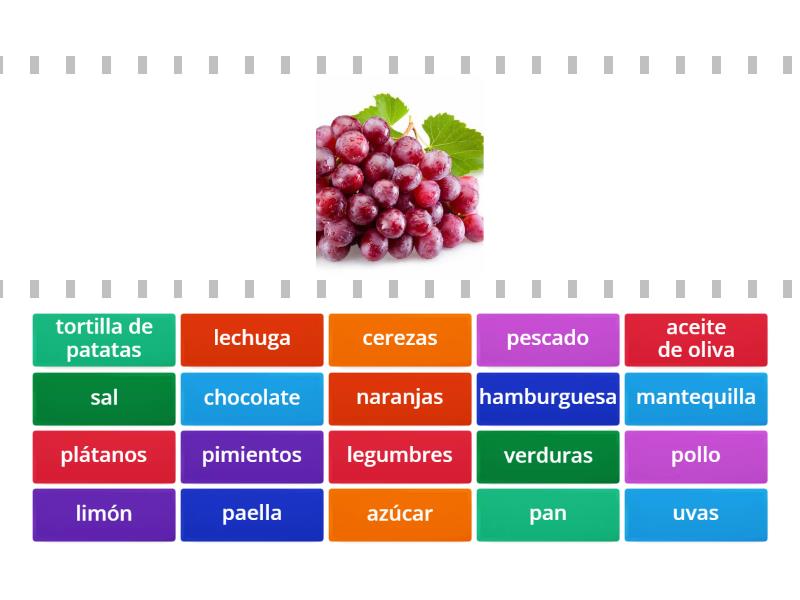 Vocabulario Alimentos Find The Match