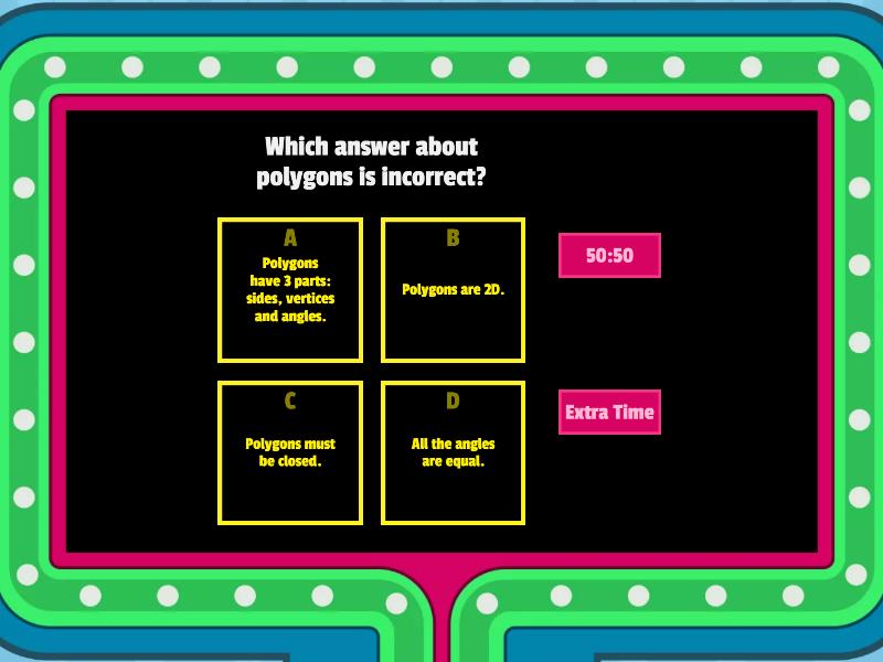 D Shapes Gameshow Quiz