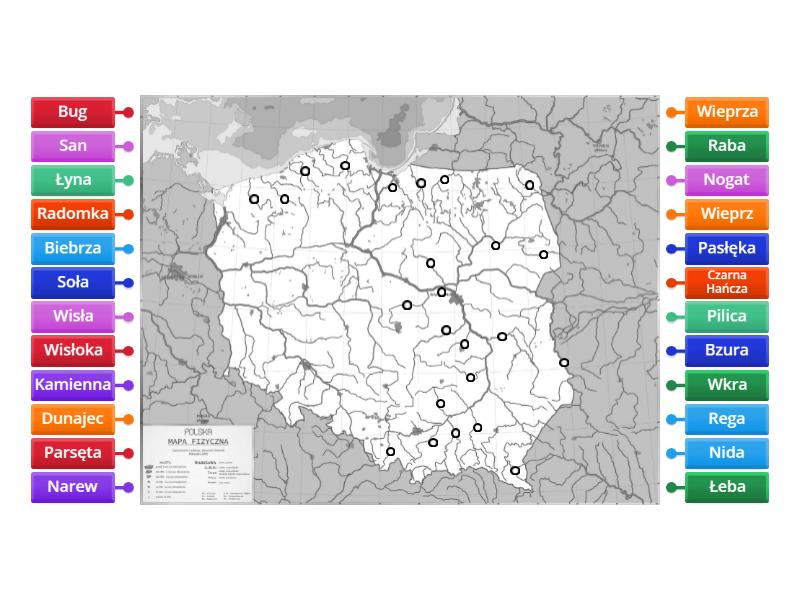 Mapa Polski Rzeki Wschod Labelled Diagram