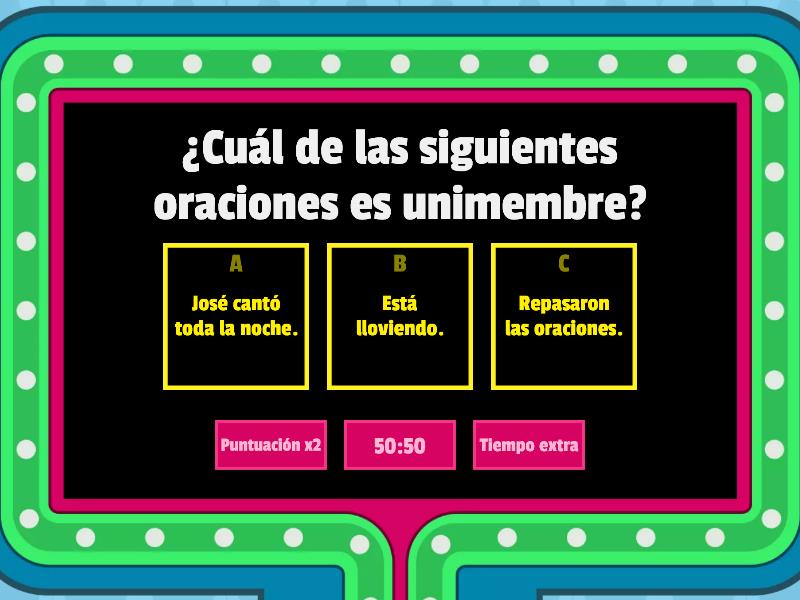 Las Oraciones Gameshow Quiz