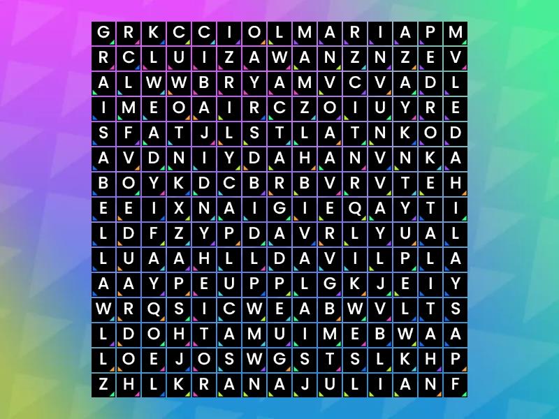 Caca Palavras De Nomes Wordsearch