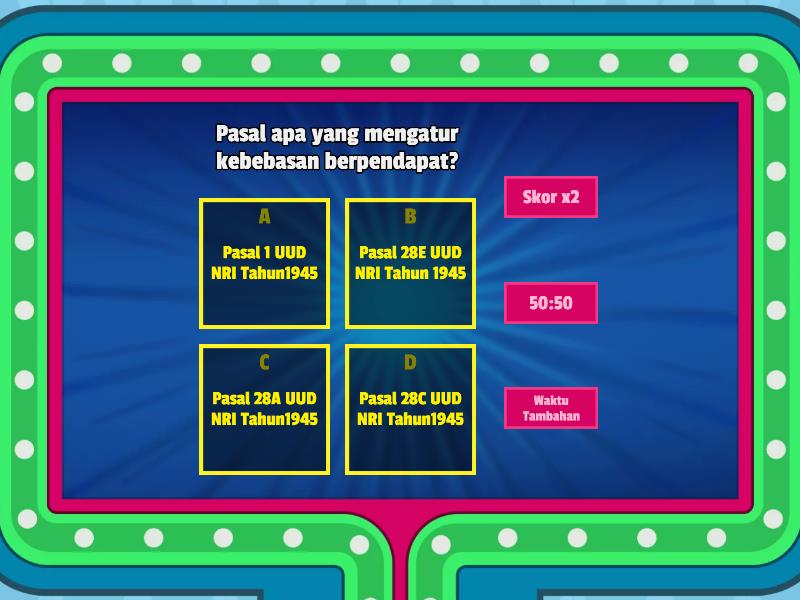 Quiz Kemerdekaan Berpendapat Sesuai Nilai Nilai Pancasila Spielshow Quiz