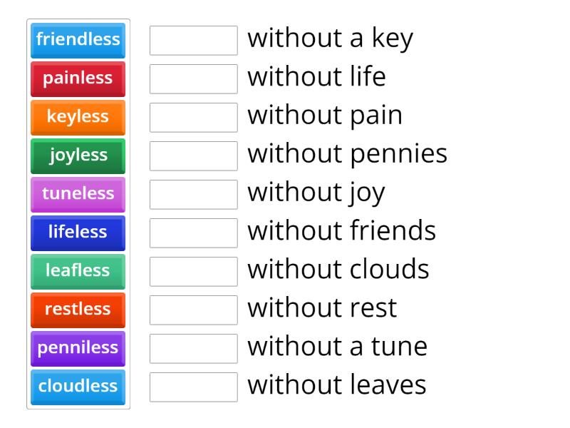 Suffix Less Match Up