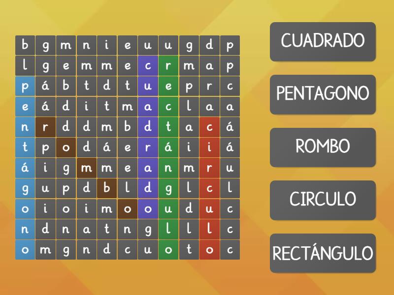 HALLA LAS FIGURAS GEOMÉTRICAS Sopa de letras