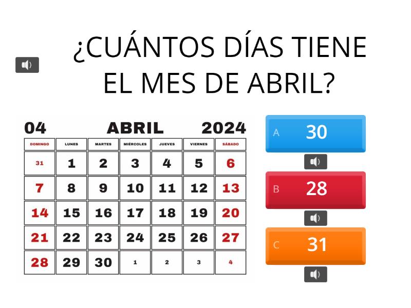 Calendario Cuestionario