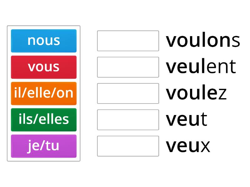 Le Verbe Vouloir Match Up