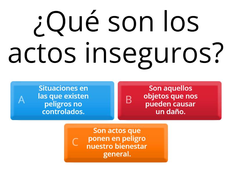 Actos Y Condiciones Inseguras Quiz