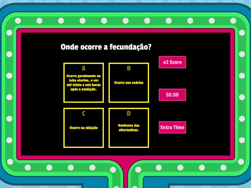 Ciências Sistema Genital Feminino e Masculino Gameshow quiz