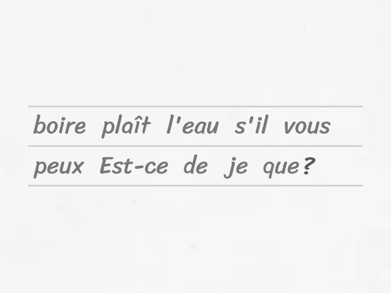 Les Expressions De La Classe Reordenar