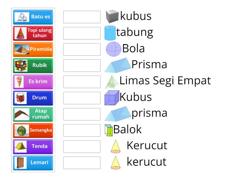 Mengenal Bangun Ruang Match Up