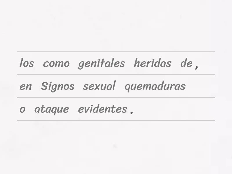 Ejercicio M Signos Frecuentes De Abuso Sexual Reordenar