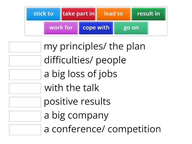 Collocations B1 Verbs Match Up