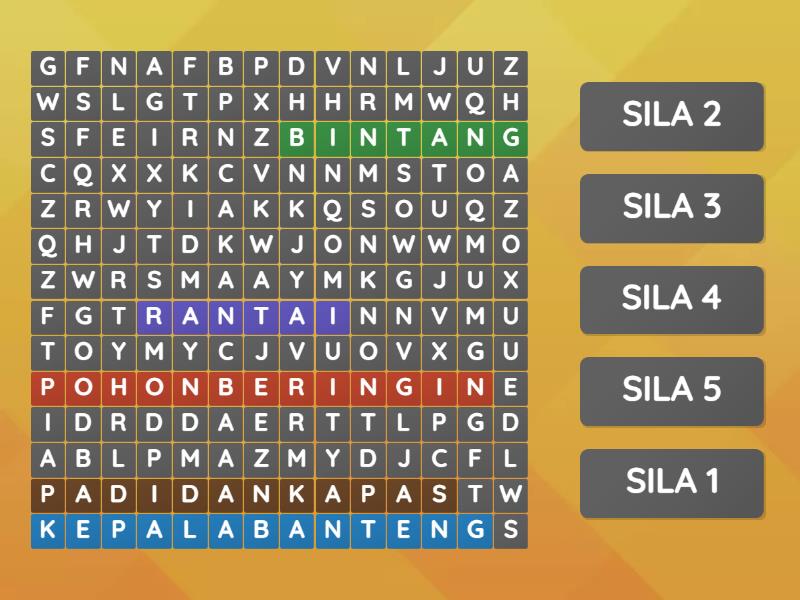 Lambang Pancasila Wordsearch