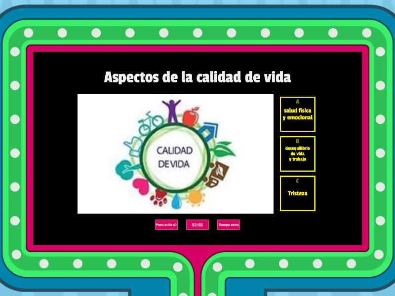 CALIDAD DE VIDA Y MEDIO AMBIENTE Gameshow Quiz